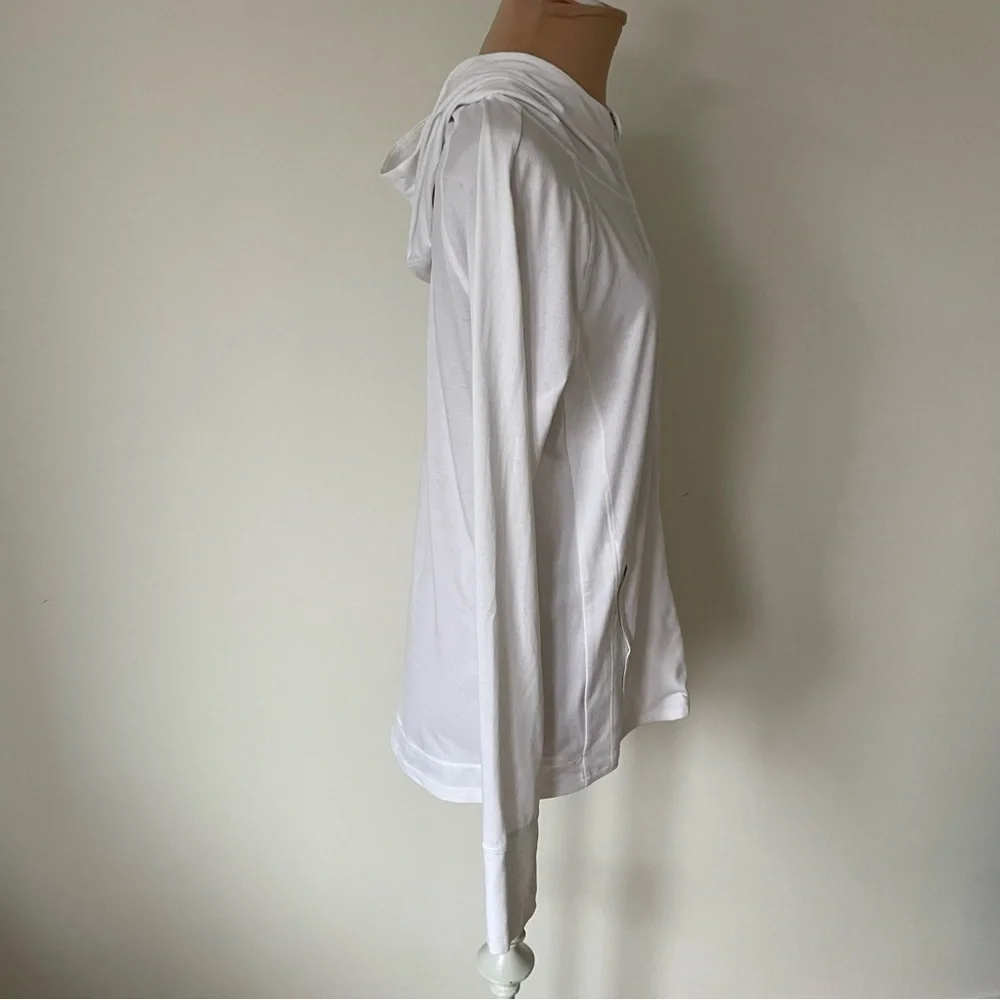 Athleta Pacifica Illume UPF Bright White Zip Up Relaxed Jacket 657489 Size Small